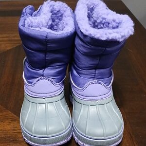 Lands' End Kids Purple and Gray Boots